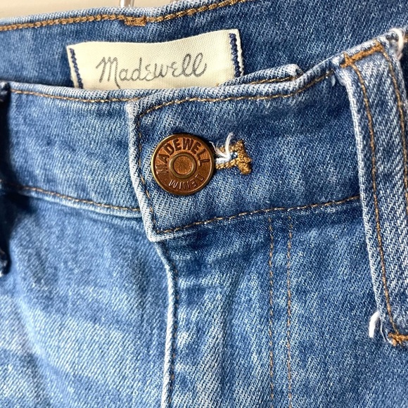 Madewell High Rise Crop Slim Boy Jeans Raw Blue Denim  SZ 25  EUC - Picture 4 of 8